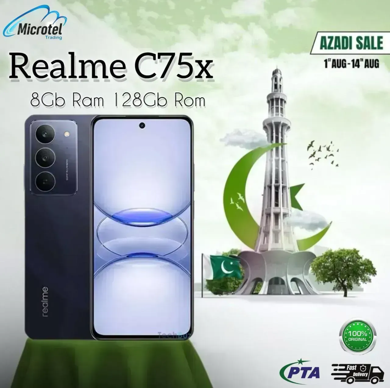 Realme C75x 8GB 128GB Official Pta Aproved 1Year Official Warranty_On Installment By Microtel Trading50