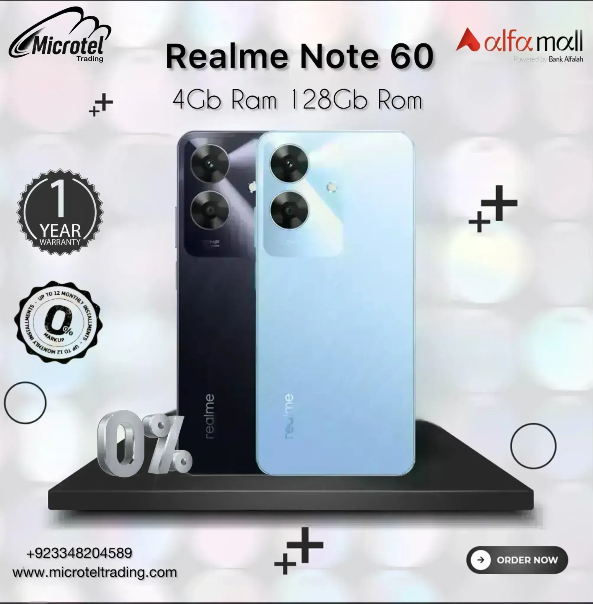 Realme Note 60 4GB 128GB Official Pta Aproved 1Year Official Warranty_On Installment By Microtel Trading50
