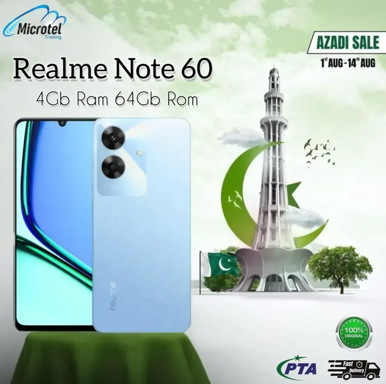 Realme Note 60 4GB 64GB Official Pta Aproved 1Year Official Warranty_On Installment By Microtel Trading50