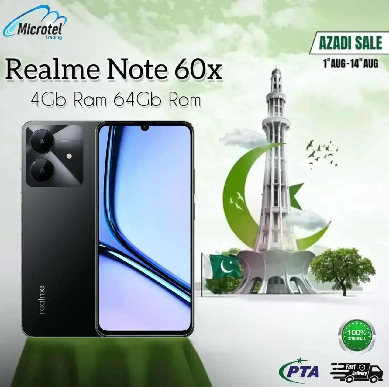 Realme Note 60X 4GB 64GB Official Pta Aproved 1Year Official Warranty_On Installment By Microtel Trading50