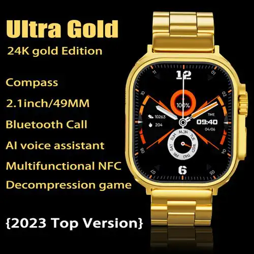 Newest Ultra Gold Series 9 Smart Wch Men GPS NFC IP67 Smartwch Werproof Sport Mode Fitness