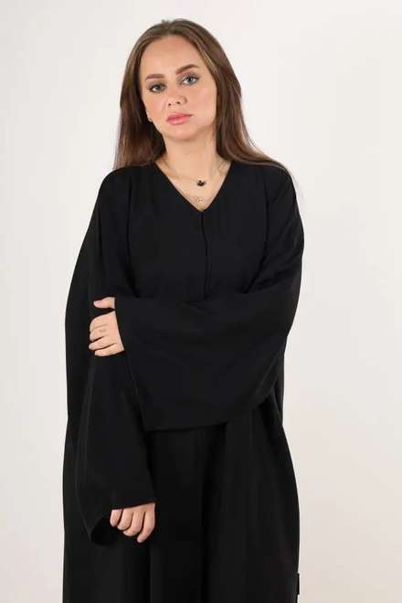Bidoon Essma Abaya Front Open with Formal Square Sleeve