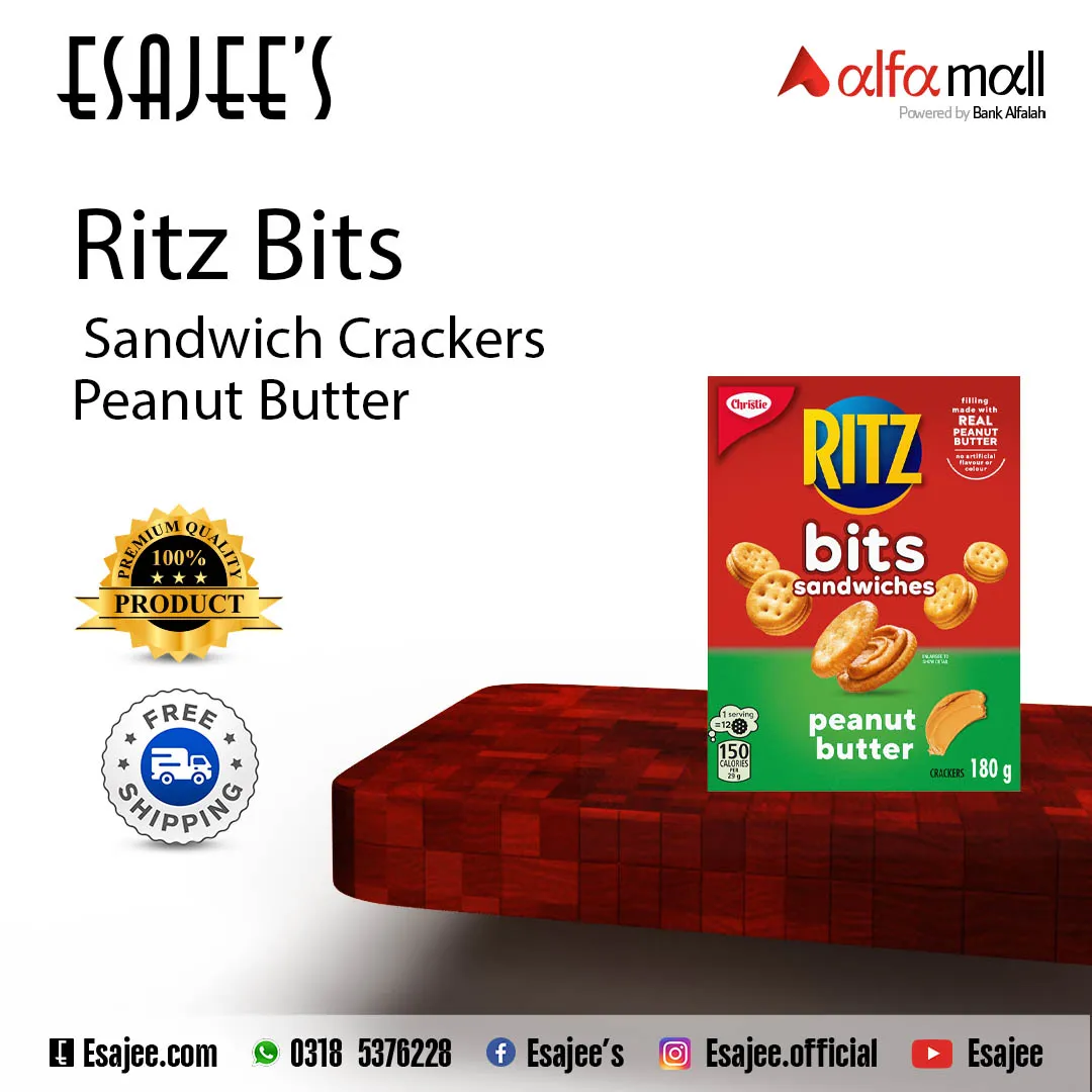 Ritz Bits Sandwich Crackers Peanut Butter 180 g | AlfaMall