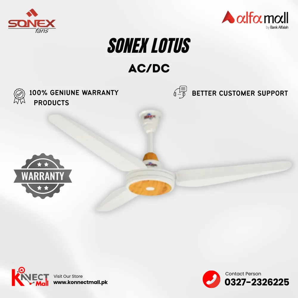 Sonex Ceiling Fan “Lotus” Model Inverter 30 watt With Remote Control ...