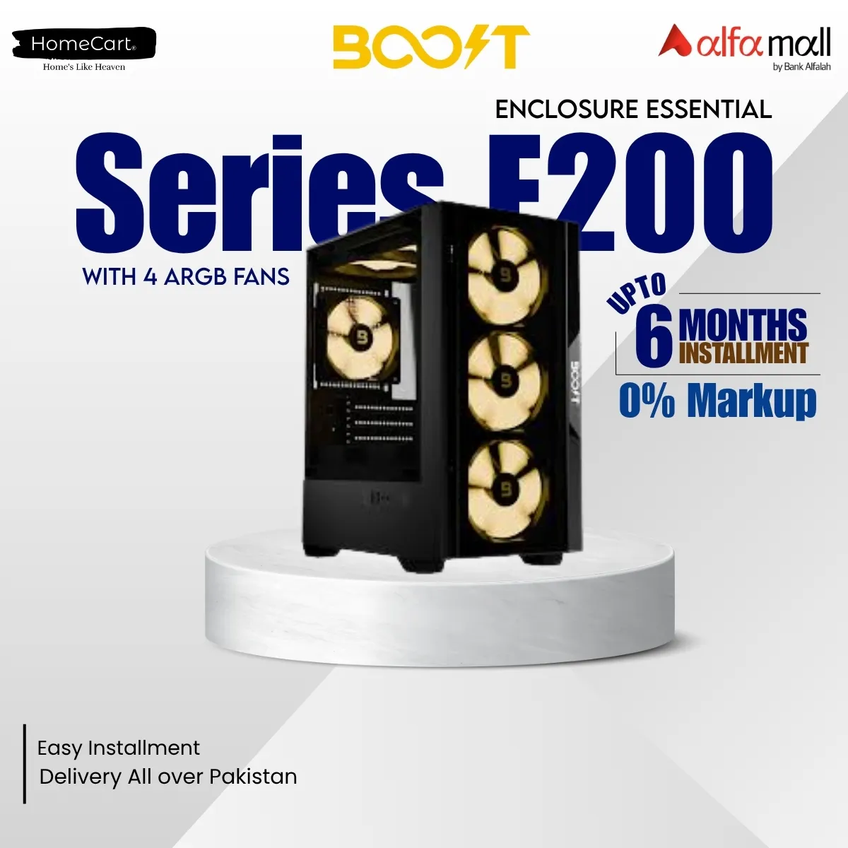Boost Enclosure Essential Series E200 with 4 ARGB Fans Price In Pakistan
