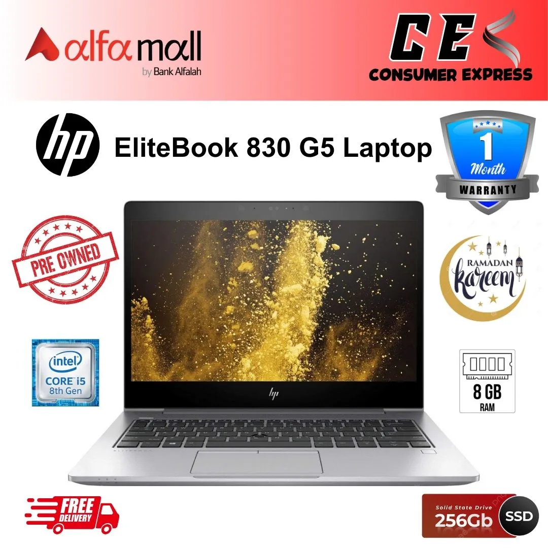 HP Elitebook 830 G5 13.3" FHD, Core i5-8350U 1.7GHz, 8GB RAM, 256GB ...