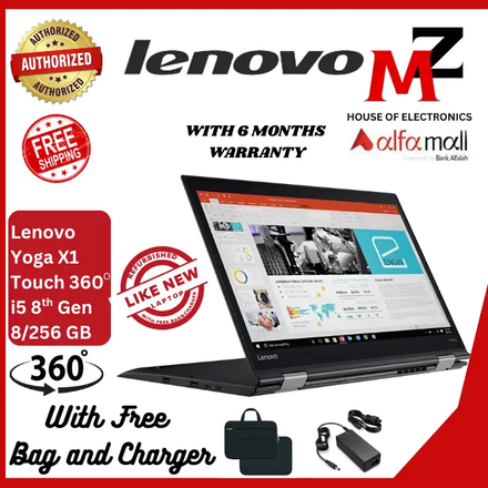 LENOVO X1 Yoga 360 Degre Touch Screen Core i5 8th Generation 8/256 GB with free charger + Bag + home delivery