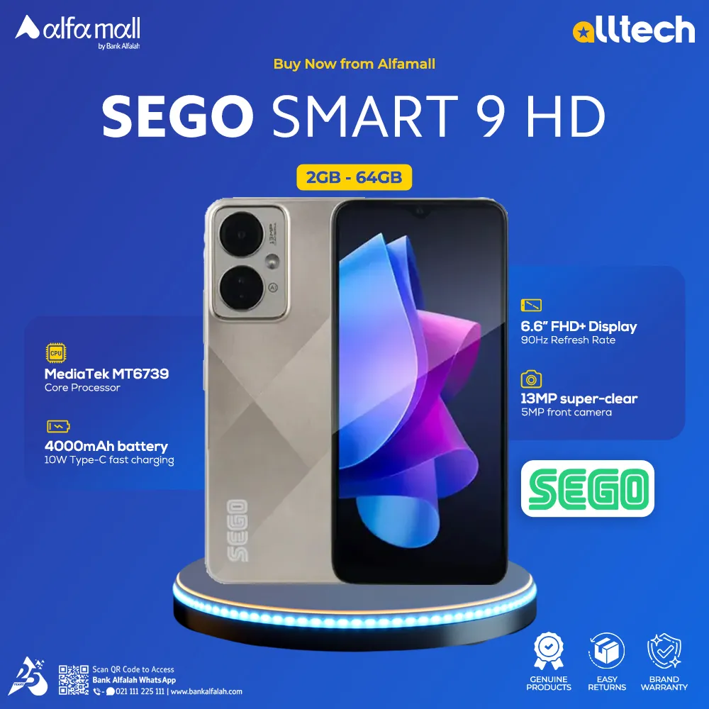 Sego Smart 9 HD 2/64 | 1 Year Warranty With Amazing Discounted Price By AllTech Store