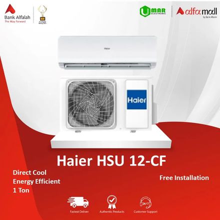 Haier - Air Conditioner 1.0 Ton Non-Inverter -12CF White