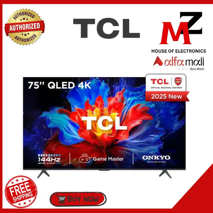 TCL 75 INCH SMART & 4K QLED TV Model 75P8K ON INSTALLMENTS with free home delivery