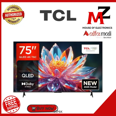 TCL 75 INCH SMART & 4K QLED TV Model 75T6C ON INSTALLMENTS with free home delivery
