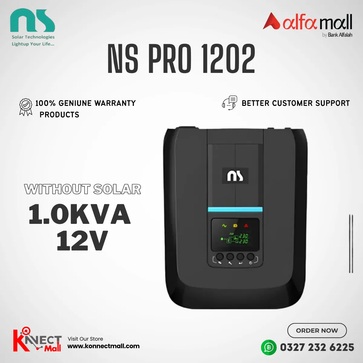 NS Pro 1202 UPS 1.0 KVA Pure Inverter 12V DC (1000) WATTS .Without ...