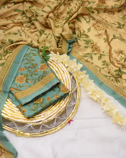 3Pcs Printed Bin Saeed Lawn Collection Desgin - 17