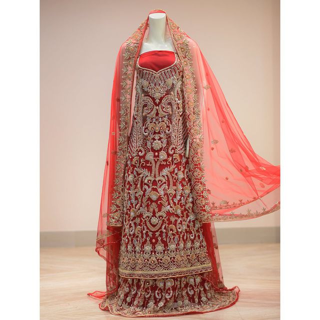 MCS BRIDAL MEHROON LEHNGA