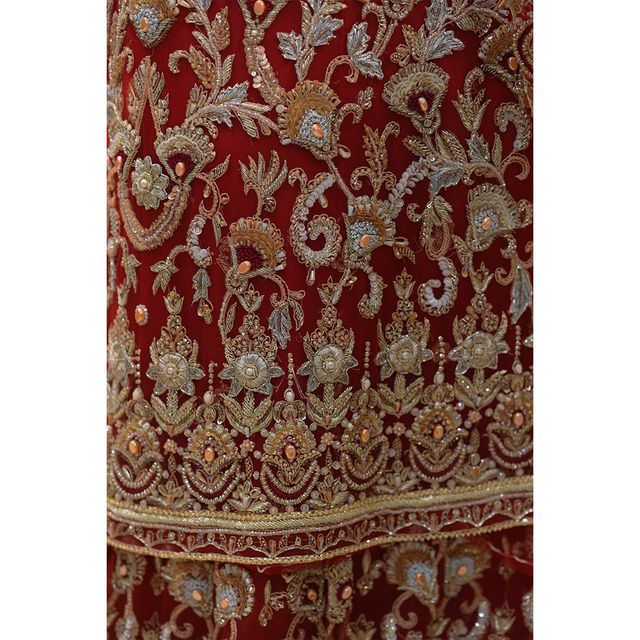 MCS BRIDAL MEHROON LEHNGA