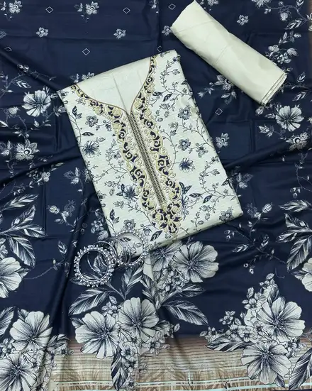 3Pcs Printed Linen Desgin - 01