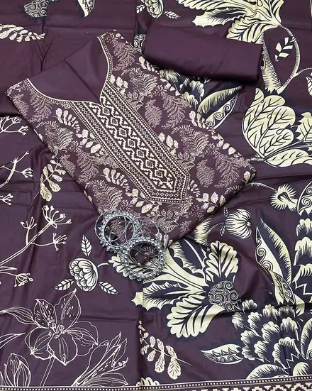 3Pcs Printed Linen Desgin - 02