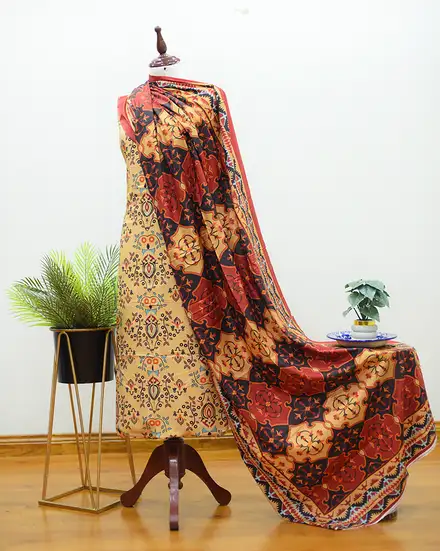 3Pcs Printed Linen Desgin - 33