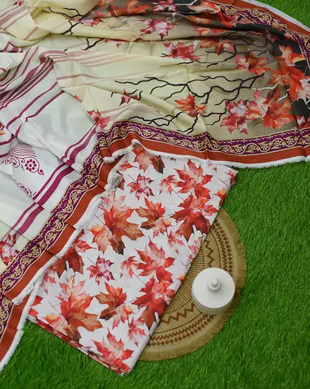 3Pcs Printed Linen Desgin - 42