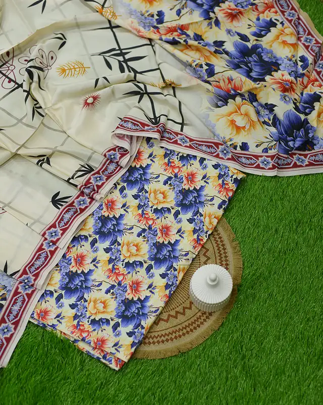 3Pcs Printed Linen Desgin - 43