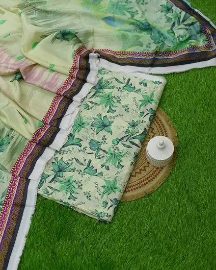 3Pcs Printed Linen Desgin - 44