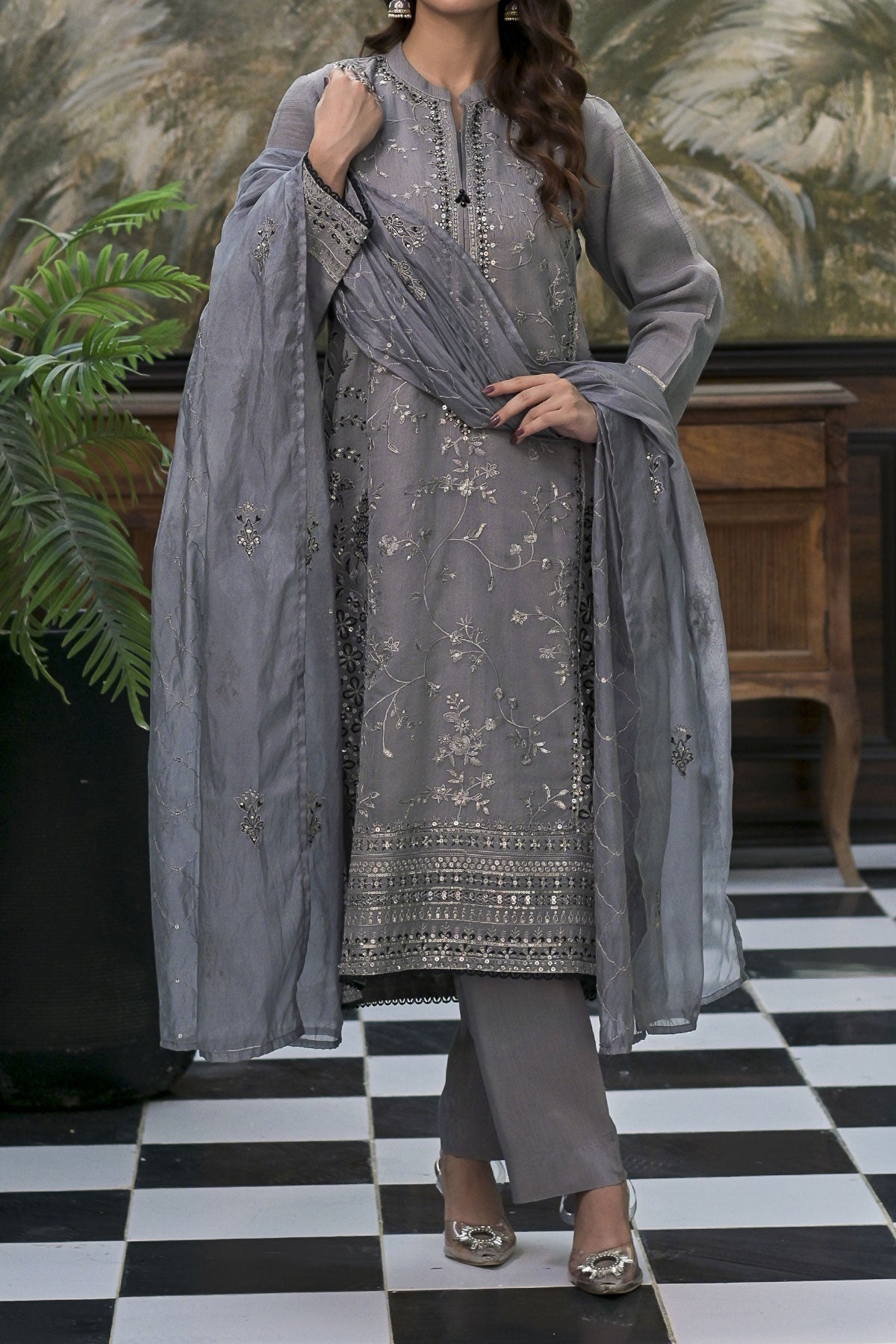Trend4us Luxe Geometric Jacquard Knit Three-Piece Set